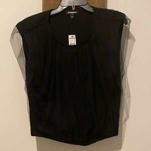 Express Elegant Black Sheer Blouse